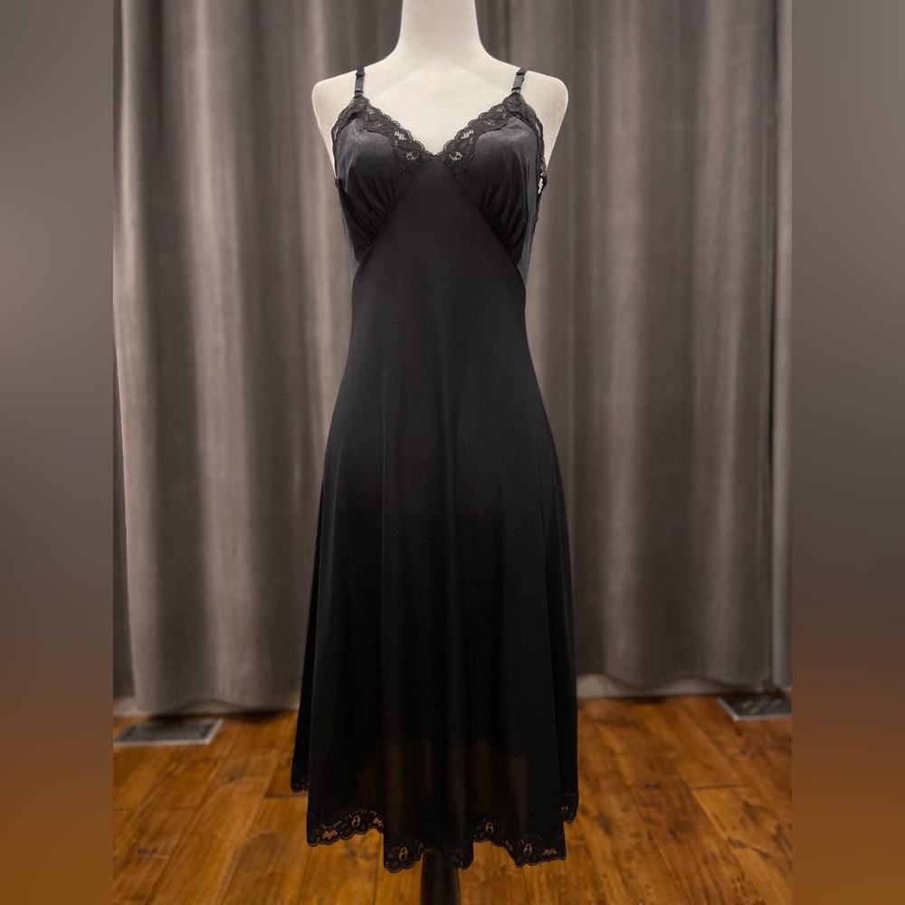 Vintage St Michael black slip dress